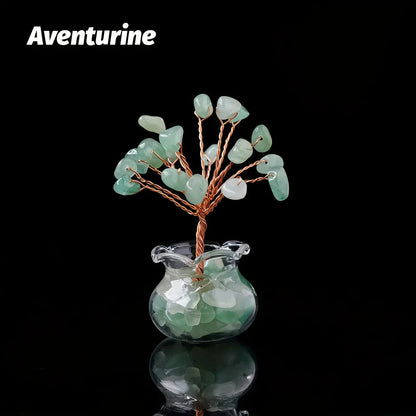 Arbre en gravier de cristal d'améthyste : Fil de cuivre fait main, Pierres de guérison, Décoration miniature pour la maison, méditation, décoration