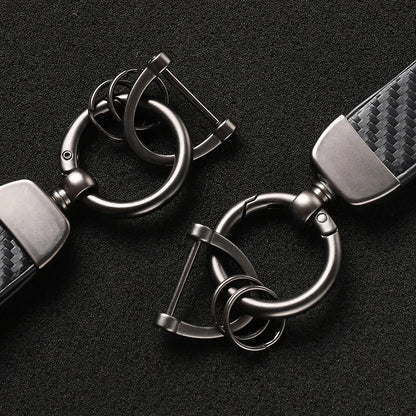 Kawasaki Carbon Fiber Keychain | Microfiber Leather Key Ring for Z400 Z900 Z800 Z750 Z1000 Z650 Z300 ZX10R ZX6R ER6N