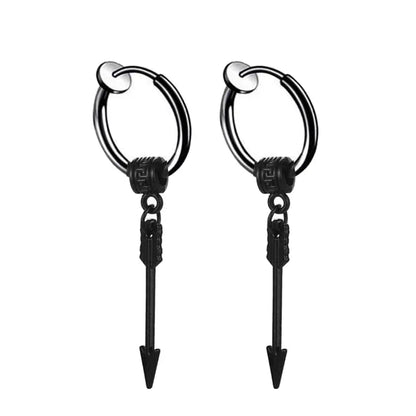2pc Punk Stainless Steel Arrow Stud Earrings | Unisex Gothic Jewelry