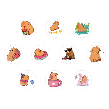 Cute Plump Capybara Cartoon Stickers | 100-500pcs Kawaii Animal Sticker Set for DIY Scrapbooking and Rewards
