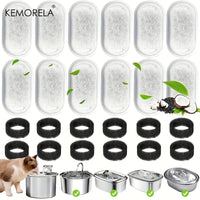 12/15PCS Cat Water Fountain Activated Carbon Sponge Filters for Stainless Steel Water Dispenser Pet Healthy Water Care Accessory