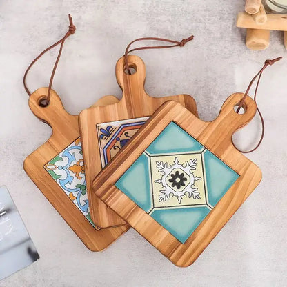 Tapis de protection anti-brûlure en bois créatif pour pots, sous-verres, dessous de plat en bois, cadre pour théières chaudes, dessous de tasse antidérapant.