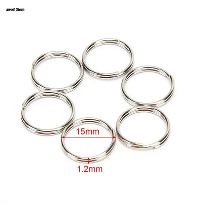 100 Polished Silver Split Key Rings | Stainless Steel Keychain Set for DIY and Organization