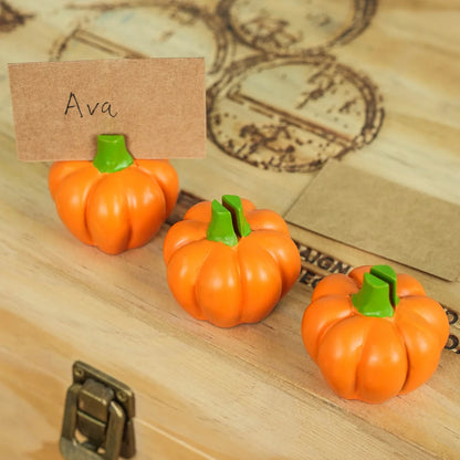 Marque-places Citrouille Dorée Décor Automne (Lot de 6), Décoration de Table pour Thanksgiving, Mariages Thème Automne