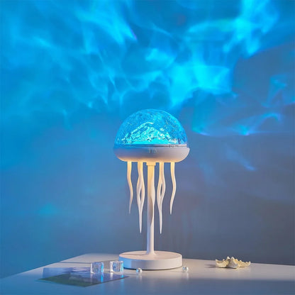 Jellyfish LED Projection Night Light Table Lamp Remote Ocean Ambient Bedroom
