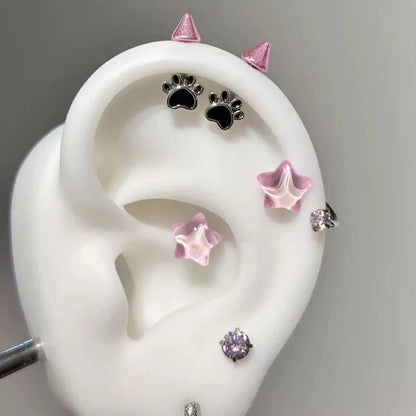 Cat Paw Devil Stud Earrings | Gothic Y2K Punk Earring Accessory