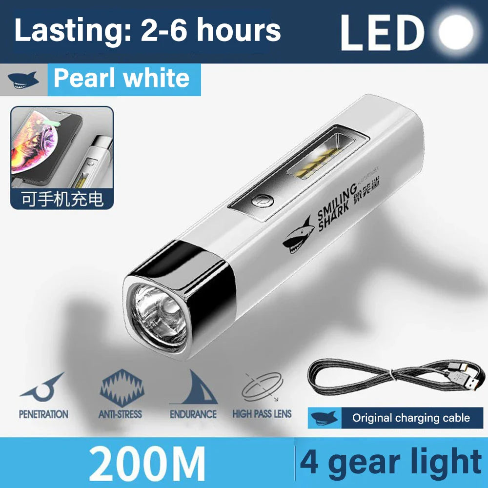 USB Rechargeable Mini LED Flashlight | 2 in 1 Power Bank for Outdoor Use