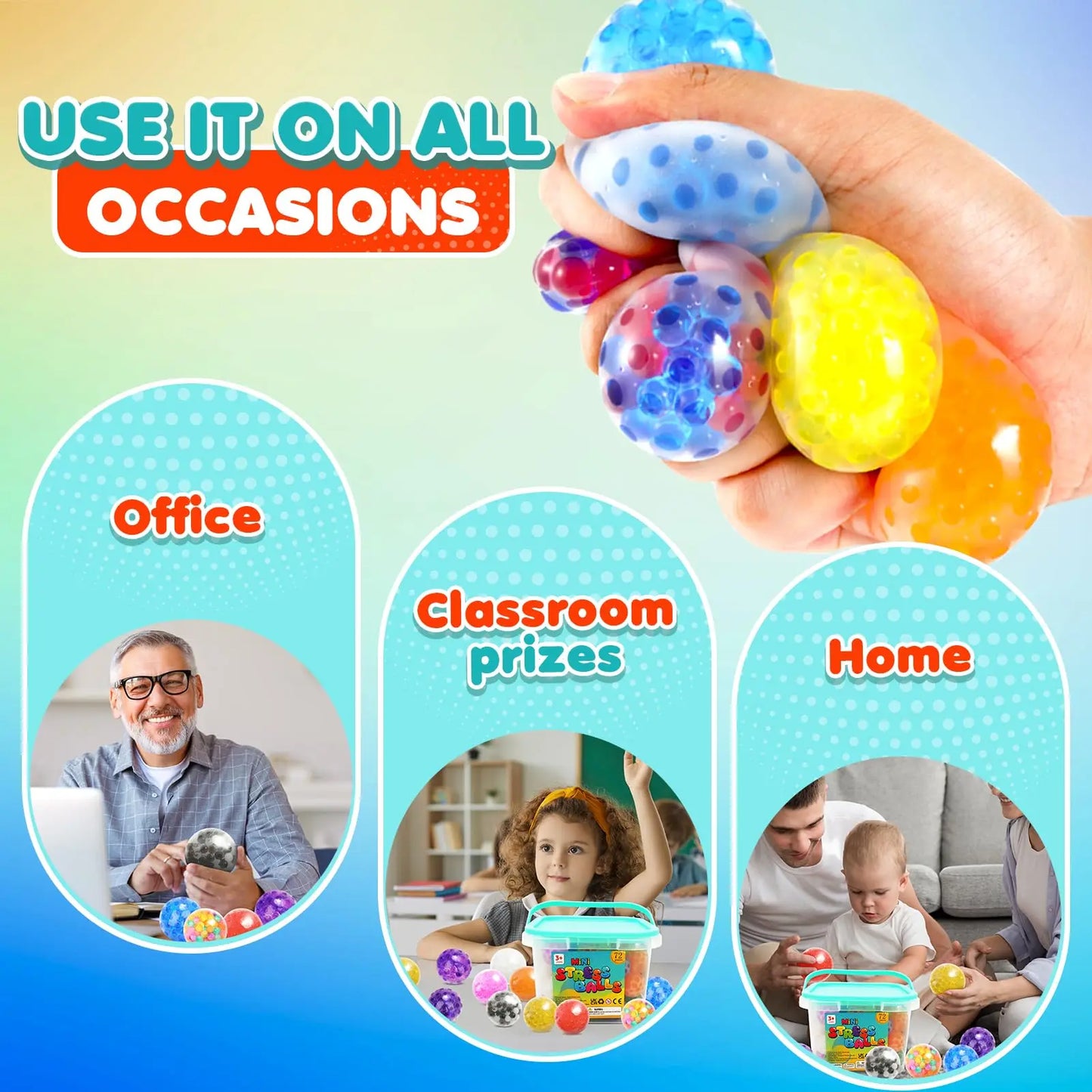 5 to 80 Pack Squishy Stress Balls | Bulk Fidget Toys for Anxiety Relief