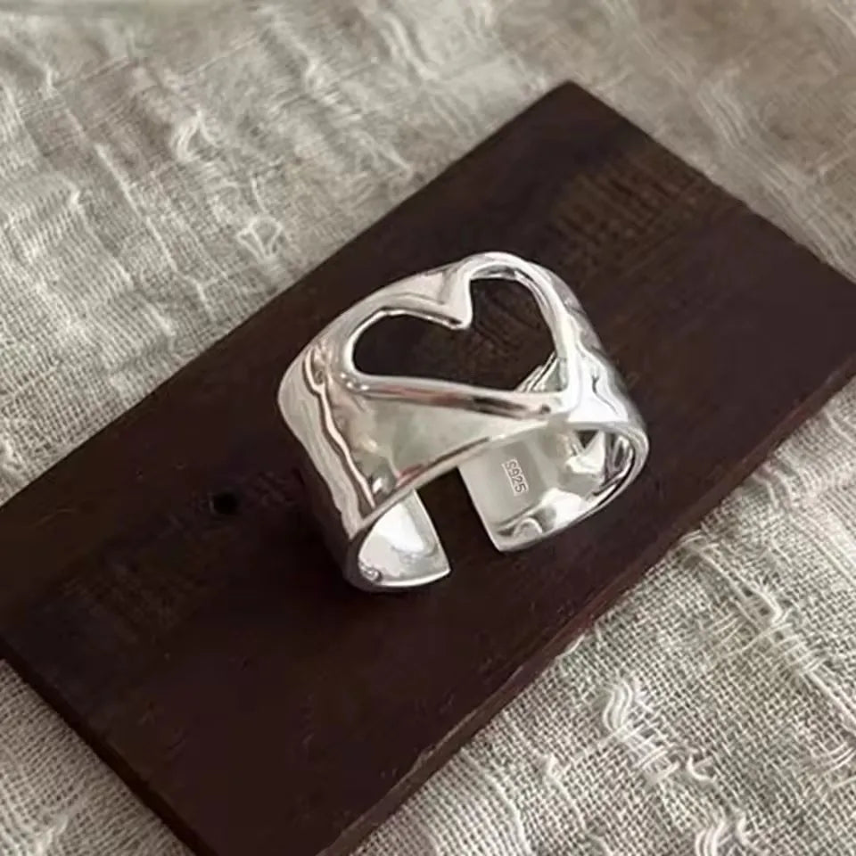 PANJBJ Real 925 Sterling Silver Retro Round Ring | Vintage Fine Jewelry for Women