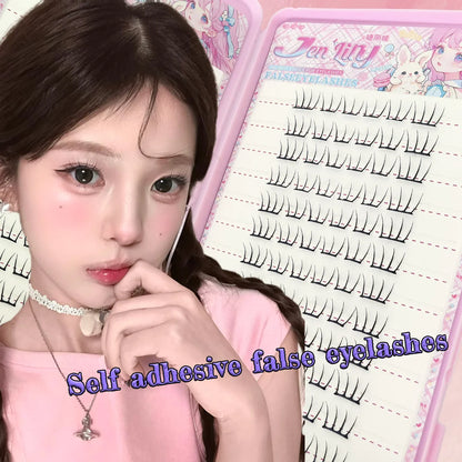 Self Adhesive False Eyelashes No Glue Needed | K-pop 2.0 Style Natural Long Cluster Lashes