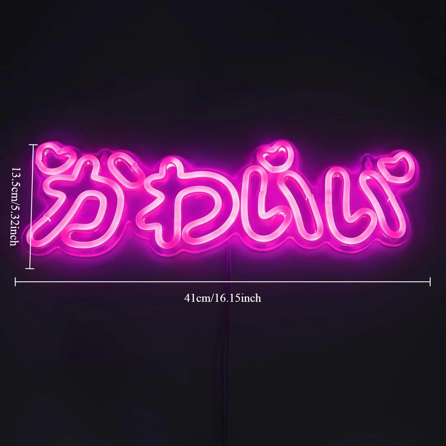 Mignon Néon LED Japonais Lumière Néon Rose Style Japonais Intérieur Néon pour Chambre Fille Bar Salon de Beauté Décor Cadeau d'Anniversaire