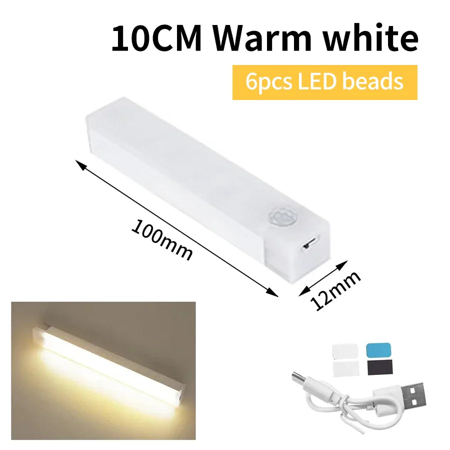 Rechargeable Motion Sensor LED Cabinet Light | Wireless Night Light for Kitchen, Staircase, Closet