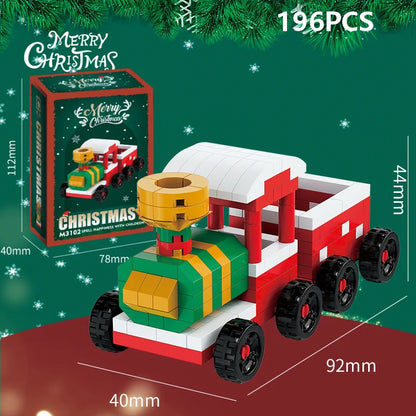 DIY Santa Reindeer Building Blocks | Christmas Domino Game Set