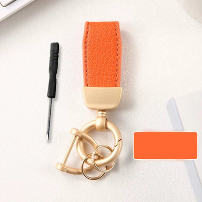 Luxury Suede Leather Flip Fur Keychain | Car Key Accessory