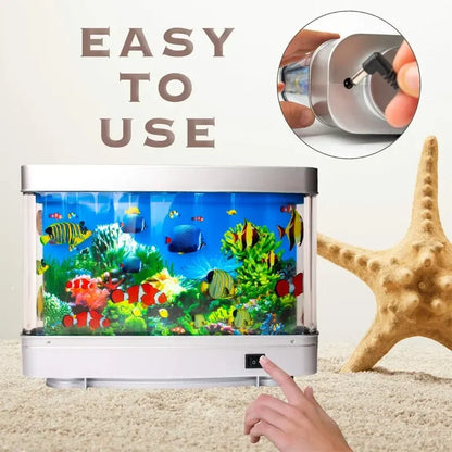 Tropical Fish Tank Lamp Virtual Aquarium LED Night Light Kids Room Gift