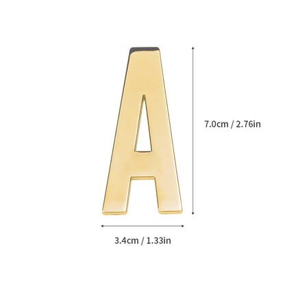 1 pièce en métal auto-adhésive Numéro de maison, lettres de l'alphabet anglais pour plaque de porte d'appartement, autocollants de numéro de boîte aux lettres de table 7*3cm