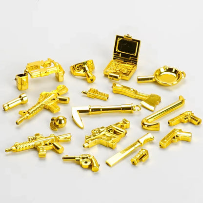 Mr Gold Building Blocks Mini Figure | Compatible Electroplate Plating Gold Chrome Action Figure Toy