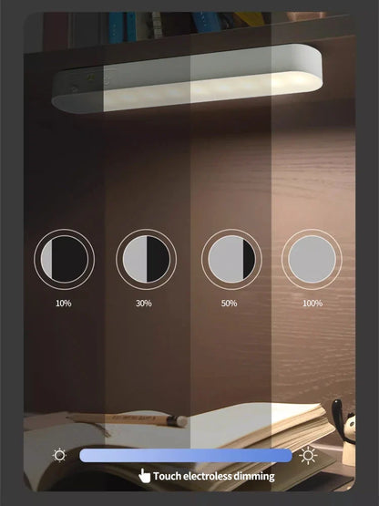 USB Rechargeable LED Night Light 3 Color Dimmable Magnetic Cabinet Lamp