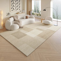 VIKAMA Cream Style Lineage Living Room Floor Mat Anti-Slip Home Decoration Large Size Sofa Coffee Table Rug Bedroom Carpet