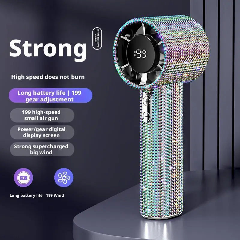 Portable Hand Fan High-Speed Turbo Misting Fan with Rechargeable Design