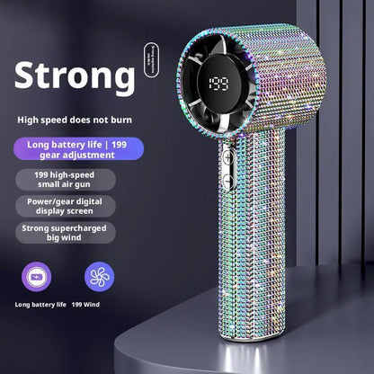 Portable Hand Fan High-Speed Turbo Misting Fan with Rechargeable Design