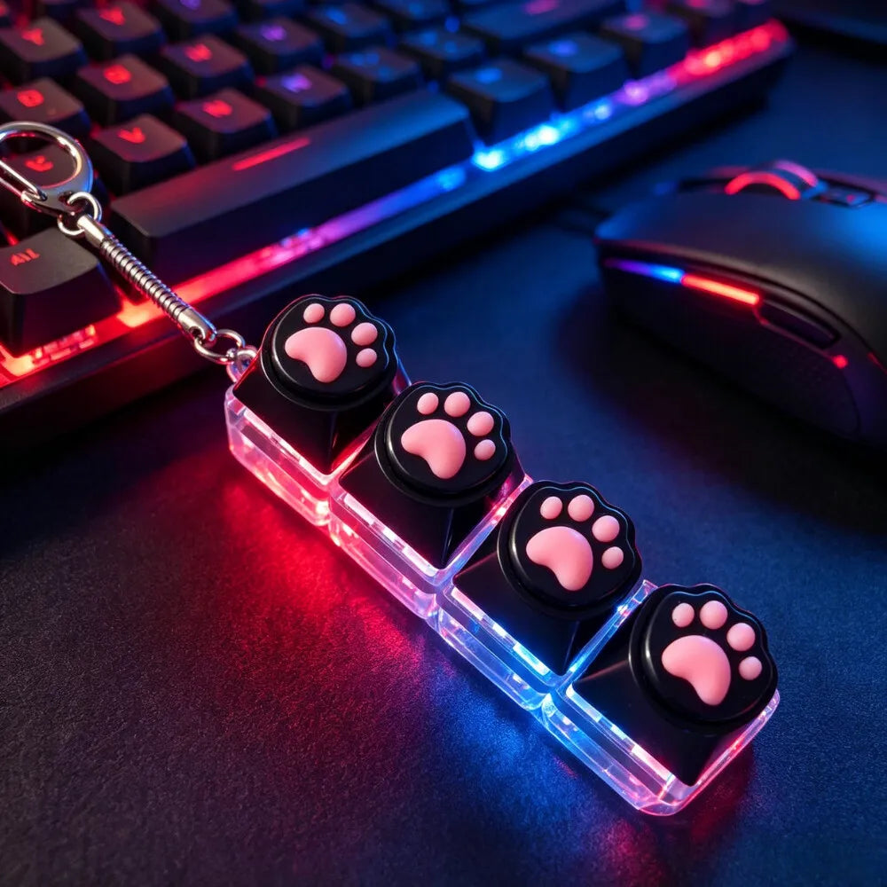 LED Light-Up Fidget Keychain | Clickable Stress Relief Desk Toy