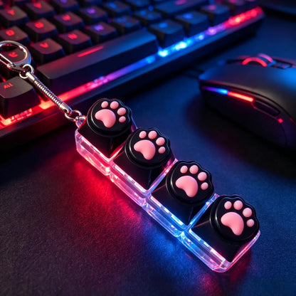 LED Light-Up Fidget Keychain | Clickable Stress Relief Desk Toy
