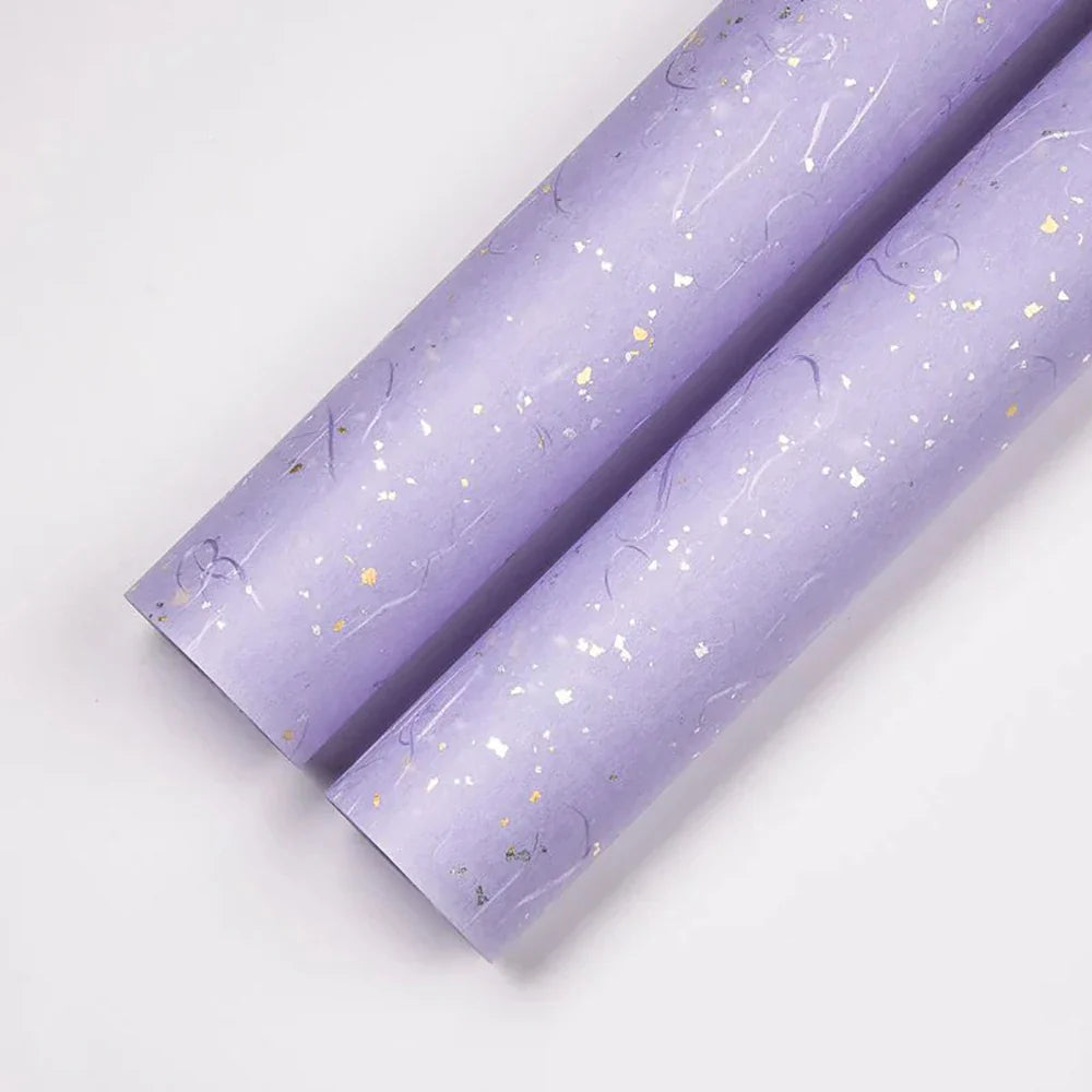 23.6 Floral Wrapping Paper Set | DIY Bouquet Wrap with Gold and Silver Accents