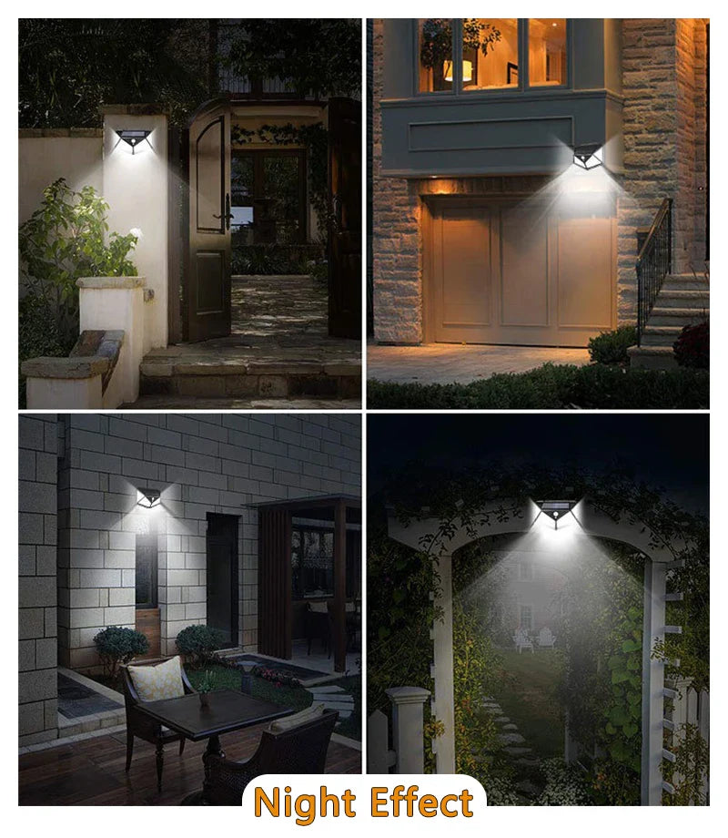 100 LED Solar Motion Sensor Light | Waterproof Outdoor Wall Lamp for Yard Security