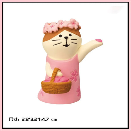 Figura de Zakka de boda de gato lindo, novia, cochecito de bebé, modelo de resina, miniaturas, adornos para pastel, manualidades, accesorios de escritorio