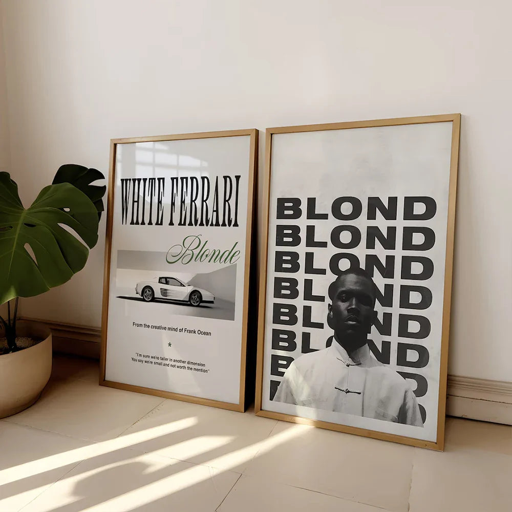 Tableaux décoratifs modernes de Frank Ocean Blond White Ferrari Cars Rap Hypebeast, affiches sur toile pour salon