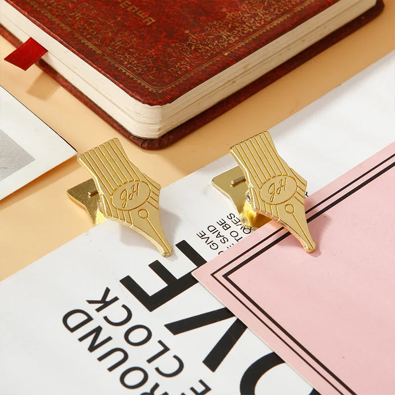 2PCS Metal Nib Binder Clips Bill Binder Clip Foldback Notes Letter File Paper Clip Binding Securing Clip Stationery