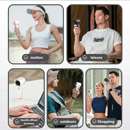 Turbo Mini | Handheld Fan with 100-Speed Control | Portable Misting Fan for Personal Cooling