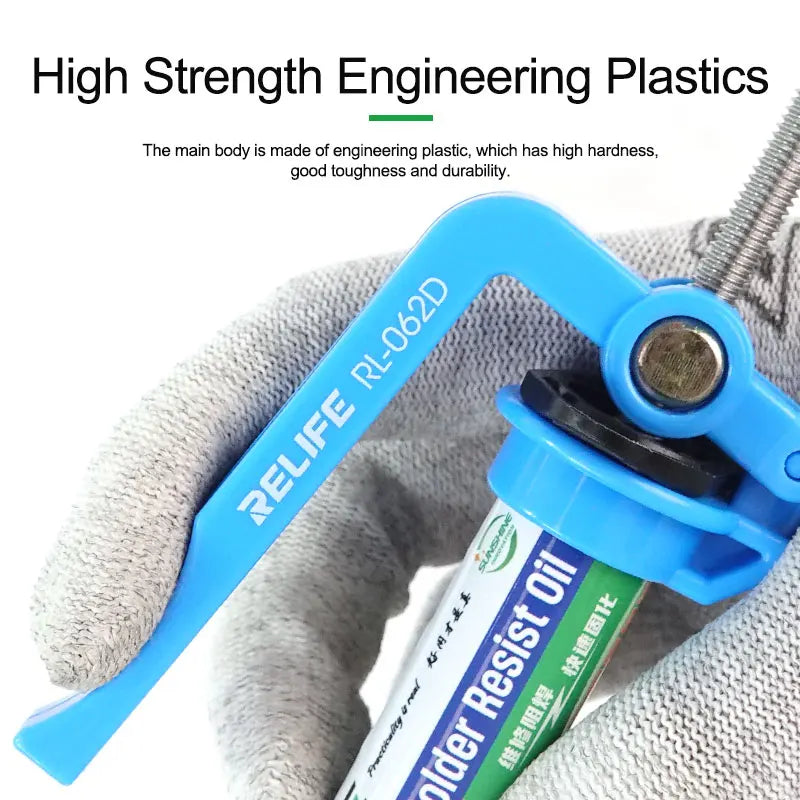 RELIFE 5CC~10CC Manual Rosin Flux Barrel Extruder | Labor-Saving Glue Gun for Syringe