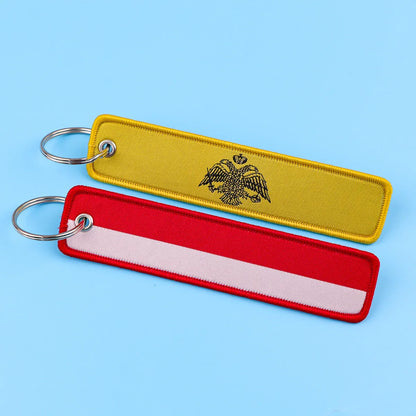 National Flags Embroidery Key Fob | Motorcycle Car Backpack Keychain