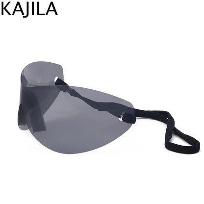 Oversized Punk Rimless Sunglasses | Y2K UV400 Mirror Lens Shades