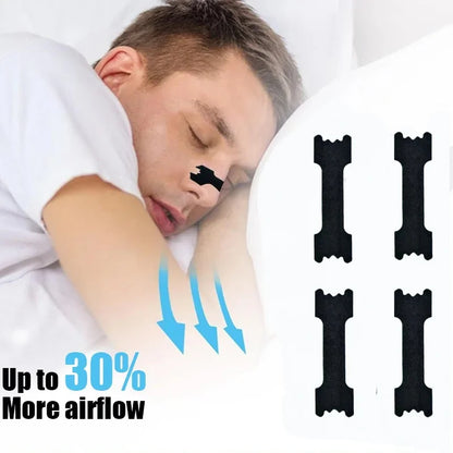 50pcs Black Breathe Right Nasal Strips | Breathable, Comfortable and Reusable for Restful Sleep