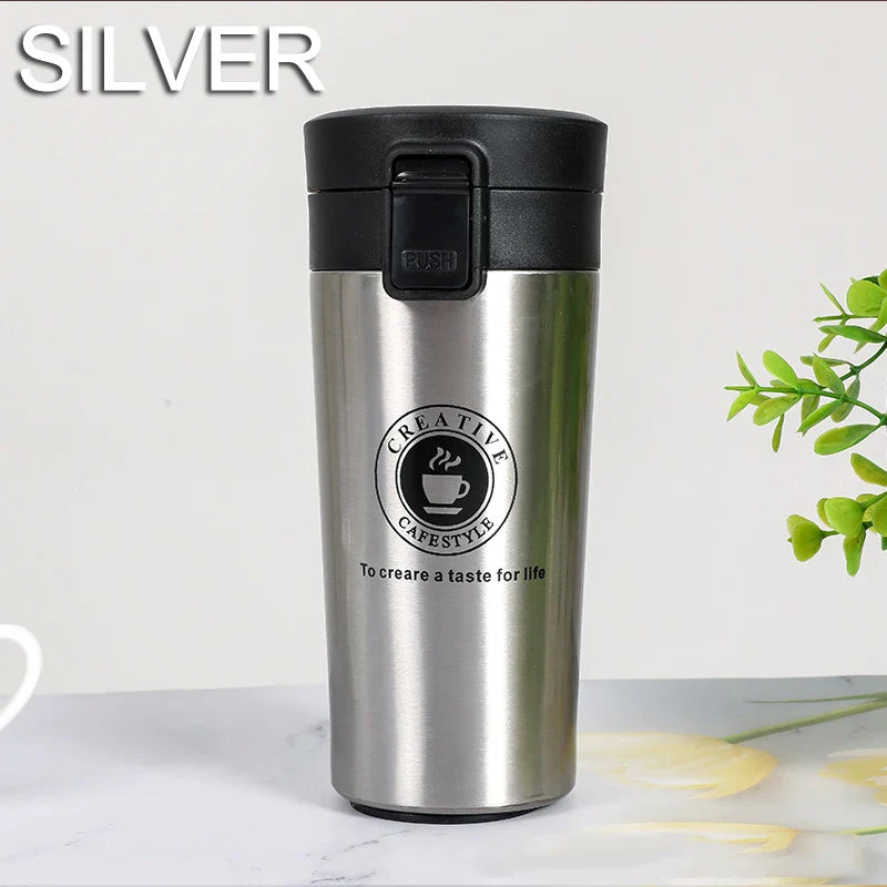 Mug isotherme 0,5L double paroi en acier inoxydable 304 Tasse à café Bouteille d'eau thermos sous vide Thé Café Anti-fuite Mug isotherme