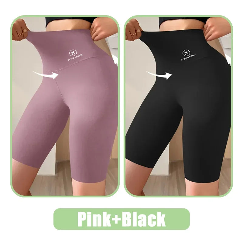 Pantalones Cortos Deportivos de Mujer M-XL Nuevos de Ciclismo Jogging Fitness Cintura Alta Push Up Pantalones Cortos de Gimnasio Mallas Ropa de Yoga