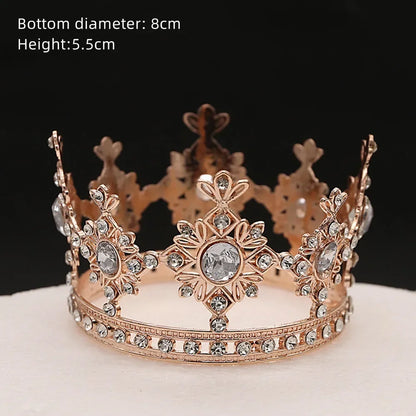 Rhinestone Crown Baking Cake Topper Headwear Decoration Children's Hair Accessories Princess Wedding Birthday Party Supplies New