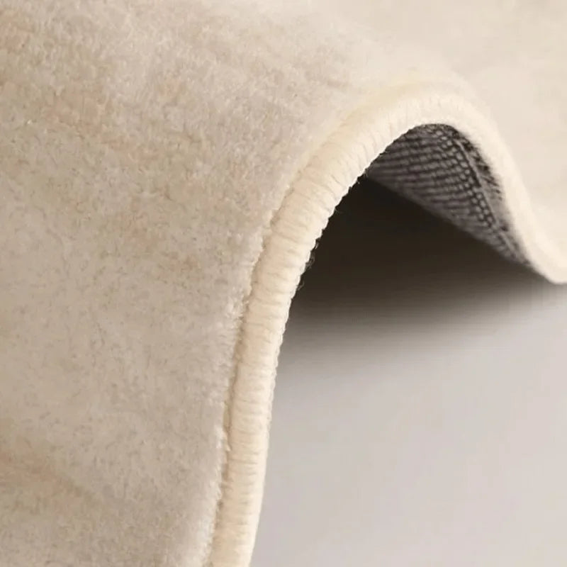 Cream Irregular Area Rug Non Slip Modern Nordic Wave Floor Mat
