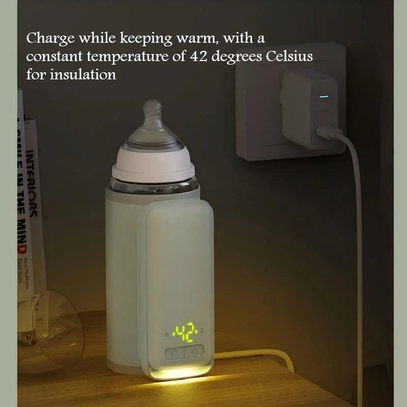 Portable Baby Bottle Warmer USB Travel Milk Warmer with LCD Temperature Control