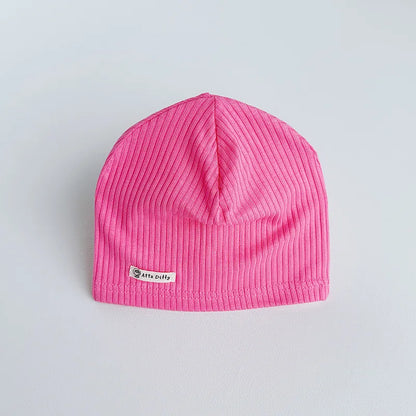 Soft Knit Baby Beanie | Breathable Cotton Candy Color Hat for Toddlers