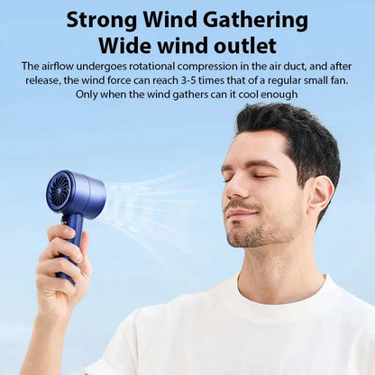 Turbo Mini | Handheld Fan with 100-Speed Control | Portable Misting Fan for Personal Cooling