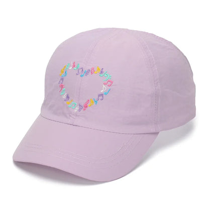 Embroidery Heart Children Baseball Cap for Girls | Ponytail Friendly Sun Hat