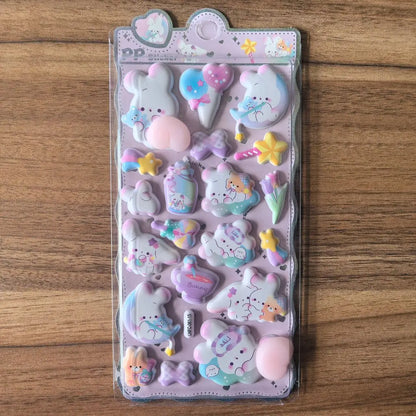 3D Cartoon Sticker Pack | Cute Decorative Embellishment for Planners and Devices