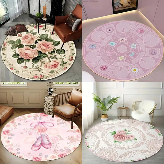 Alfombra de pelo bouclé dulce estampada VIKAMA, alfombra suave y gruesa para sala de estar, dormitorio y mesa de café, alfombrillas fáciles de limpiar.