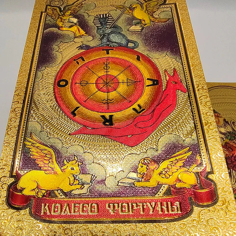 Cartes de Tarot russes de divination de luxe en feuille d'or de haute qualité Jeux de société prédictifs pour le marché russe