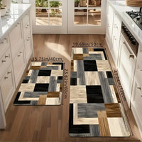 VIKAMA Tapis de sol géométrique patchwork Tapis de cuisine Tapis de porte moelleux Paillasson Tapis de salon pour chambre à coucher Décoration intérieure