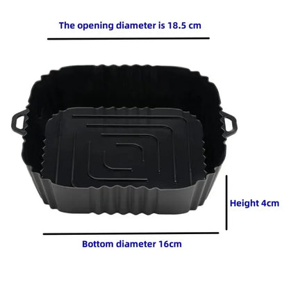 1PC Air Fryer Oven Baking Tray Silicone Tray Fried Chicken Pizza Mat Oilless Silicone Pan Air Fryer Accessories